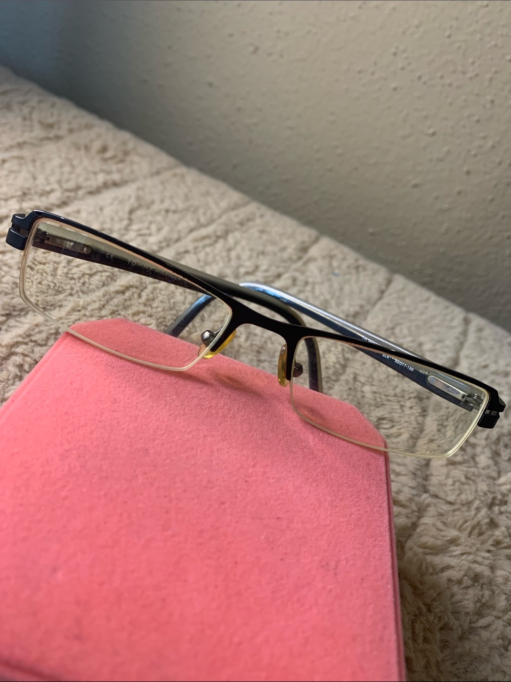 Tommy Hilfiger Semi-Rimless Glasses in Black and Gold